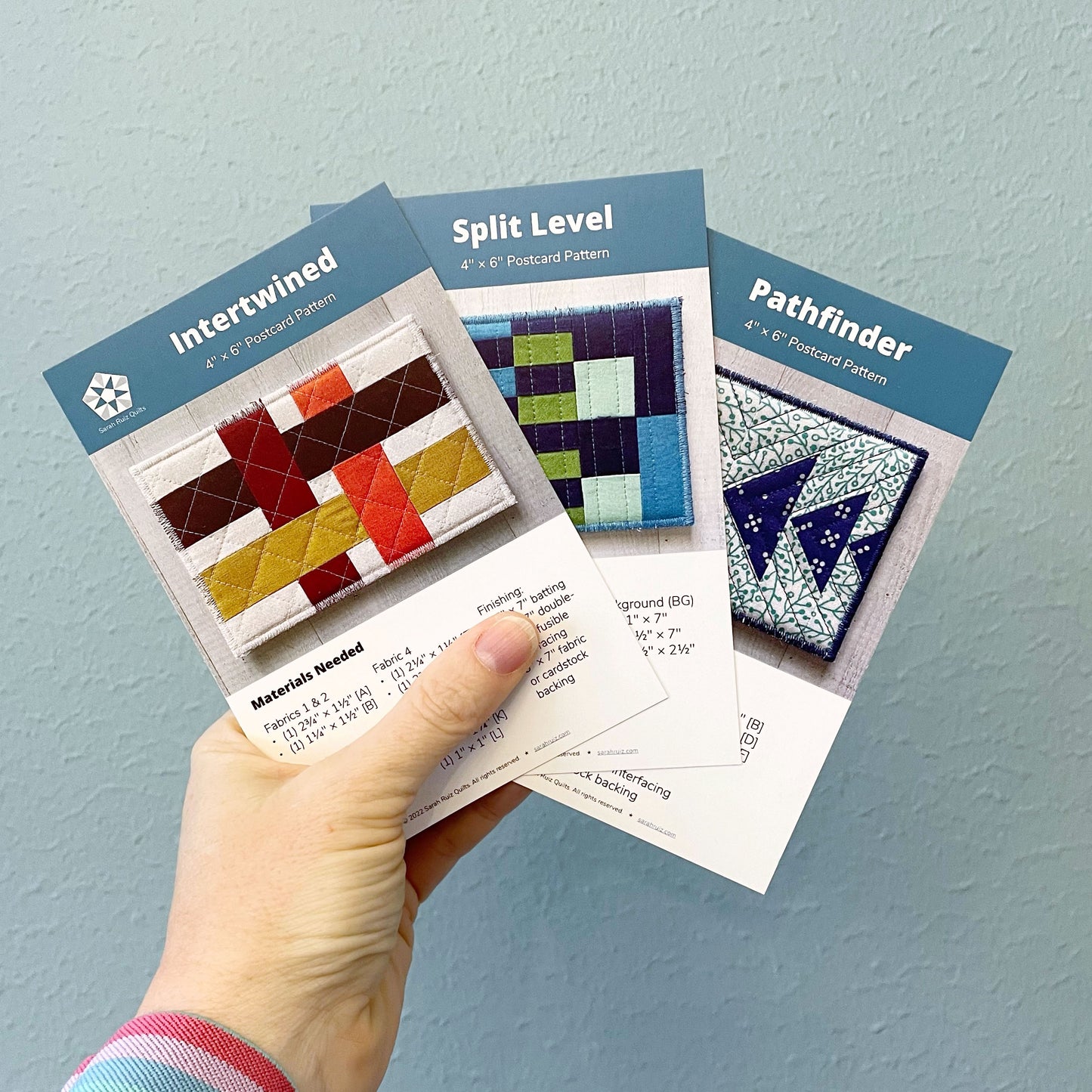 Quilted Fabric Postcard PRINT Pattern Bundle