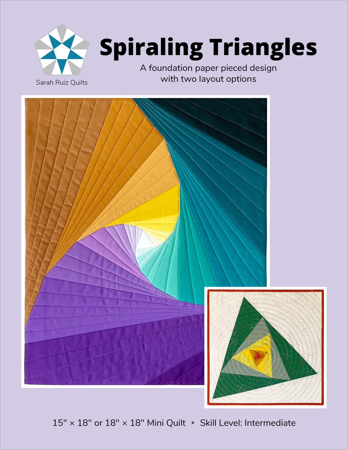 Spiraling Triangles Mini PDF Pattern
