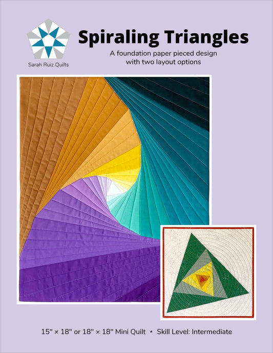 Spiraling Triangles Mini PDF Pattern