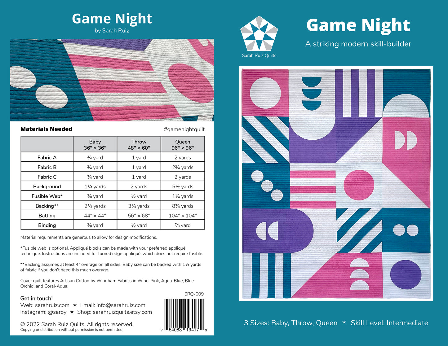 Game Night PRINT Pattern