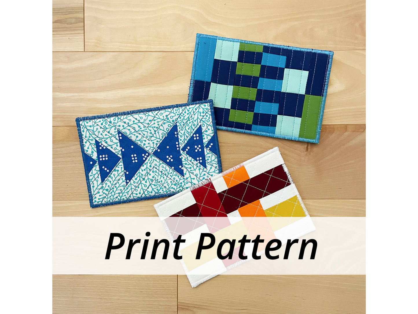 Quilted Fabric Postcard PRINT Pattern Bundle