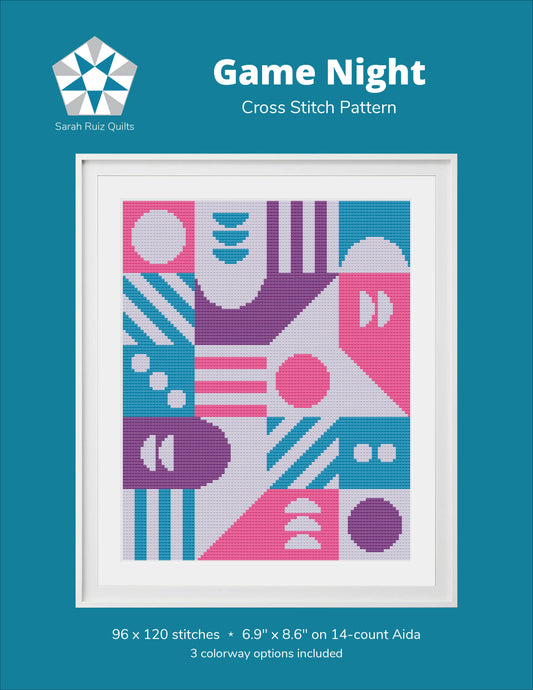 Game Night PDF Cross Stitch Pattern