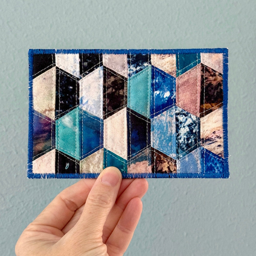 Half Hexie Postcard/Quilt Block PDF Pattern