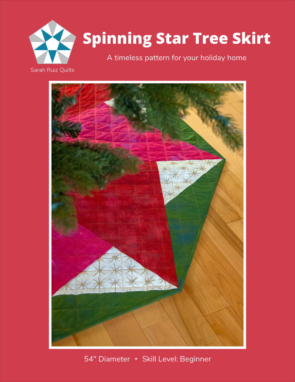 Spinning Star Tree Skirt PDF Pattern Sarah Ruiz Quilts