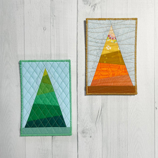 Fabric Postcards - Modern Trees Set of 2