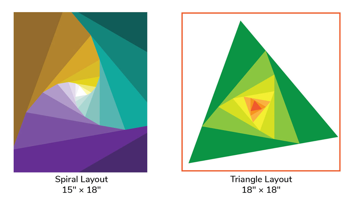 Spiraling Triangles Mini PDF Pattern