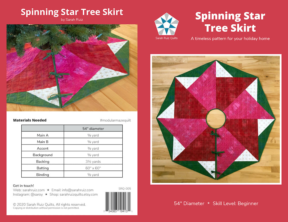 Spinning Star Tree Skirt PRINT Pattern