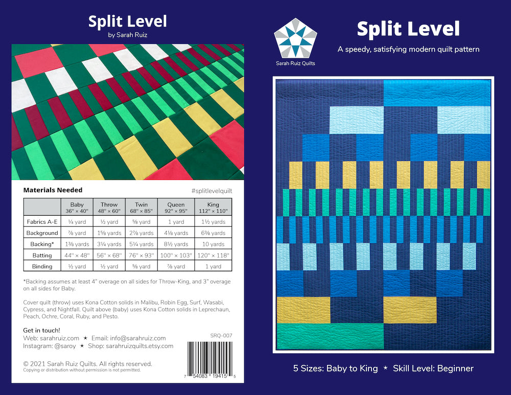 Split Level PRINT Pattern – Sarah Ruiz Quilts